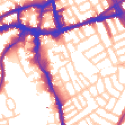 Daytime road noise heatmap for SW18 2JR