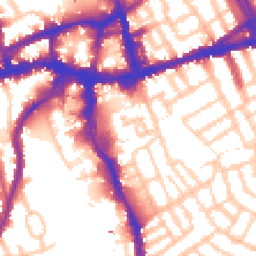 Daytime road noise heatmap for SW18 2JW
