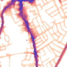 Daytime road noise heatmap for SW18 2LH