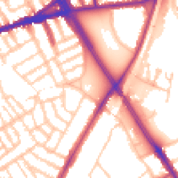 Daytime road noise heatmap for SW18 2PJ