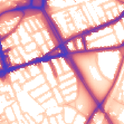 Daytime road noise heatmap for SW18 2QT