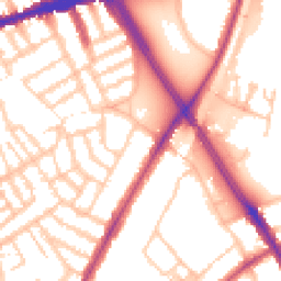 Daytime road noise heatmap for SW18 2RB