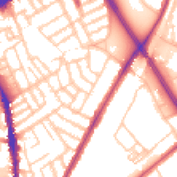 Daytime road noise heatmap for SW18 2RQ