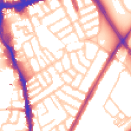 Daytime road noise heatmap for SW18 2RW