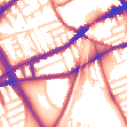 Daytime road noise heatmap for SW18 2SW
