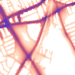 Daytime road noise heatmap for SW18 2SY