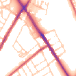 Daytime road noise heatmap for SW18 3HT