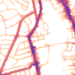 Daytime road noise heatmap for SW18 4BE