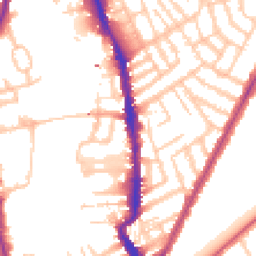 Daytime road noise heatmap for SW18 4ED