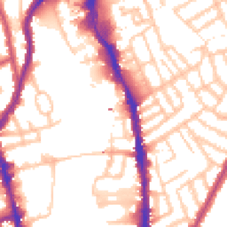 Daytime road noise heatmap for SW18 4NL