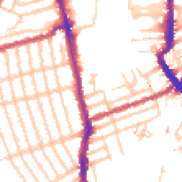 Daytime road noise heatmap for SW18 4XF