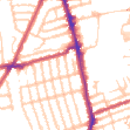 Daytime road noise heatmap for SW18 5AN