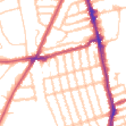 Daytime road noise heatmap for SW18 5BJ
