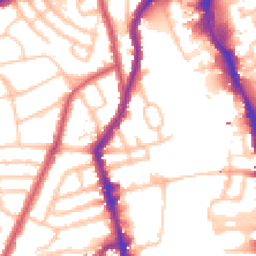 Daytime road noise heatmap for SW18 5EN