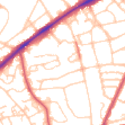 Daytime road noise heatmap for SW18 5PX