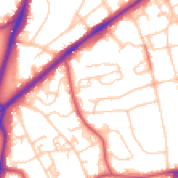 Daytime road noise heatmap for SW18 5PZ