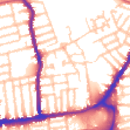 Daytime road noise heatmap for SW19 1AD