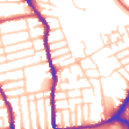 Daytime road noise heatmap for SW19 1AG
