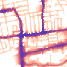 Daytime road noise heatmap for SW19 1AY