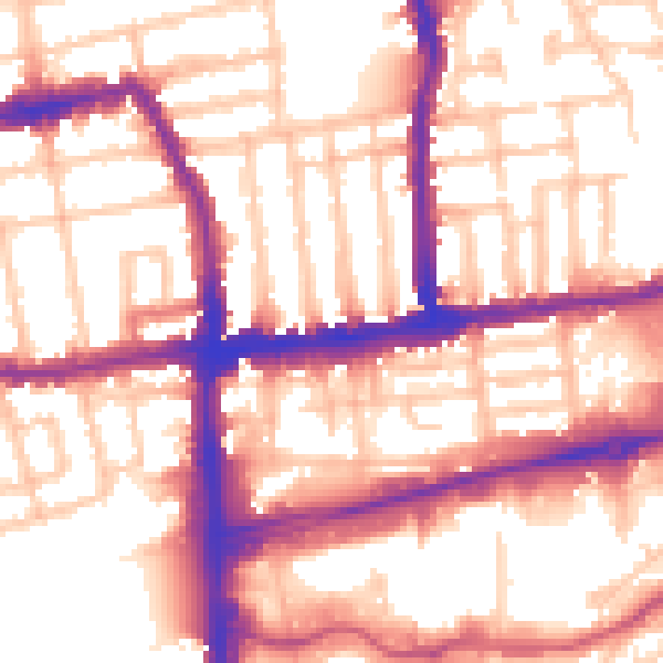 Daytime road noise heatmap for SW19 1AY