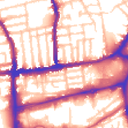 Daytime road noise heatmap for SW19 1BD