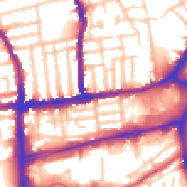 Daytime road noise heatmap for SW19 1BD