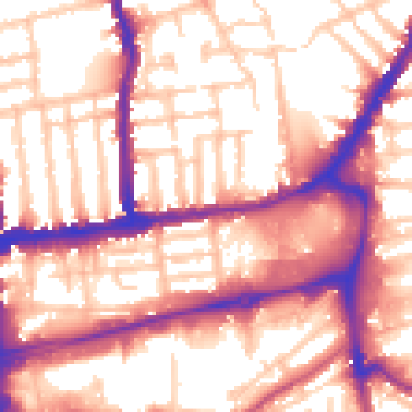 Daytime road noise heatmap for SW19 1BE