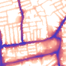 Daytime road noise heatmap for SW19 1BJ