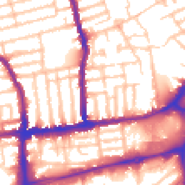 Daytime road noise heatmap for SW19 1BP