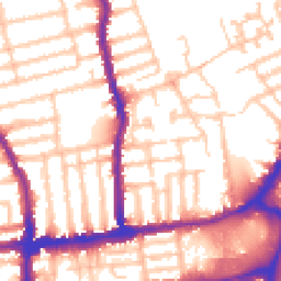 Daytime road noise heatmap for SW19 1BX