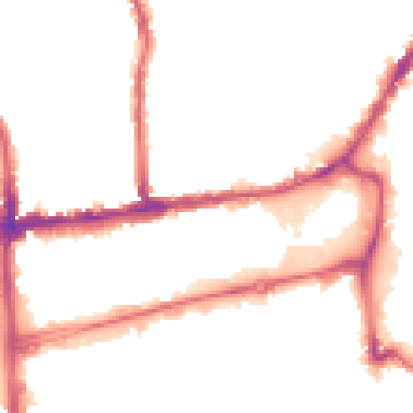 Night-time road noise heatmap for SW19 1BY