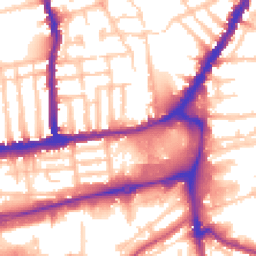 Daytime road noise heatmap for SW19 1DH