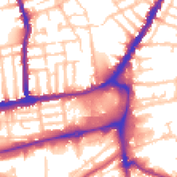 Daytime road noise heatmap for SW19 1DN