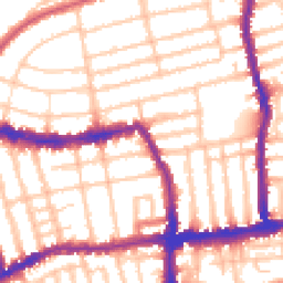 Daytime road noise heatmap for SW19 1ED
