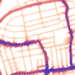 Daytime road noise heatmap for SW19 1EN