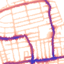 Daytime road noise heatmap for SW19 1EW