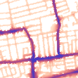 Daytime road noise heatmap for SW19 1JD