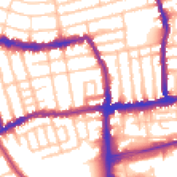 Daytime road noise heatmap for SW19 1JR