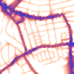 Daytime road noise heatmap for SW19 1LP