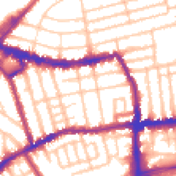 Daytime road noise heatmap for SW19 1NW