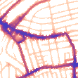 Daytime road noise heatmap for SW19 1QJ