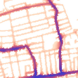 Daytime road noise heatmap for SW19 1UF