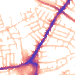 Daytime road noise heatmap for SW19 2BP