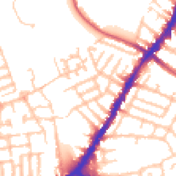 Daytime road noise heatmap for SW19 2DF
