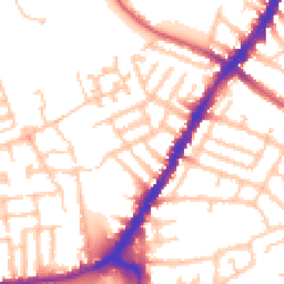 Daytime road noise heatmap for SW19 2DJ