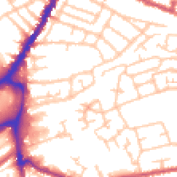Daytime road noise heatmap for SW19 2EE