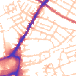 Daytime road noise heatmap for SW19 2ET