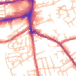 Daytime road noise heatmap for SW19 2FJ