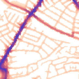 Daytime road noise heatmap for SW19 2HZ