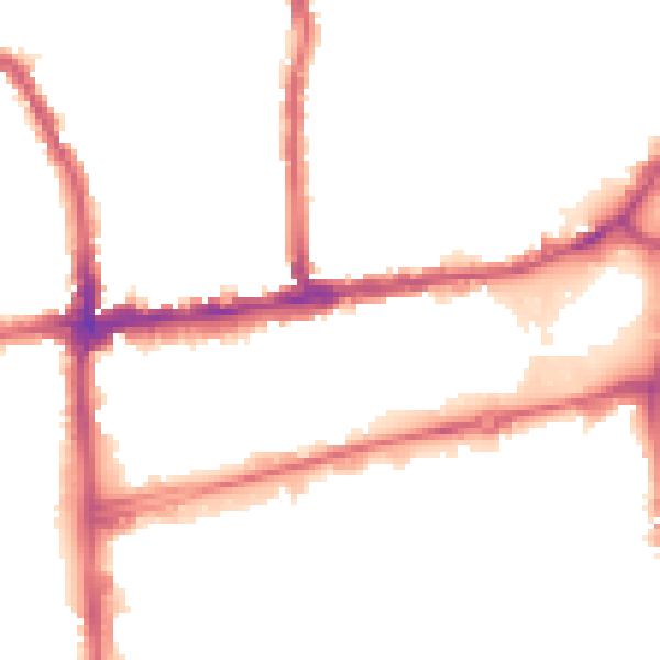 Night-time road noise heatmap for SW19 2NQ